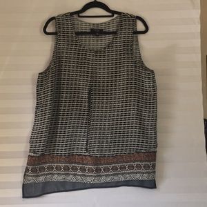 Summer tunic black, cream and terra-cotta